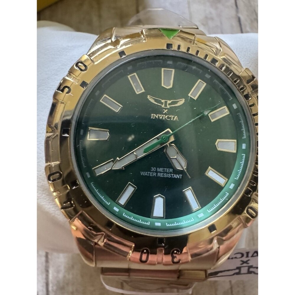 DONT BE LATE!! Invicta Men's Specialty Emerald Green Dial with Gold Tone
